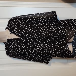 Chicos Black with Polka Dot Blouse